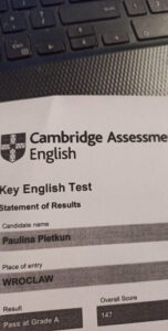 Certyfikaty Cambridge dla uczennic klas 7