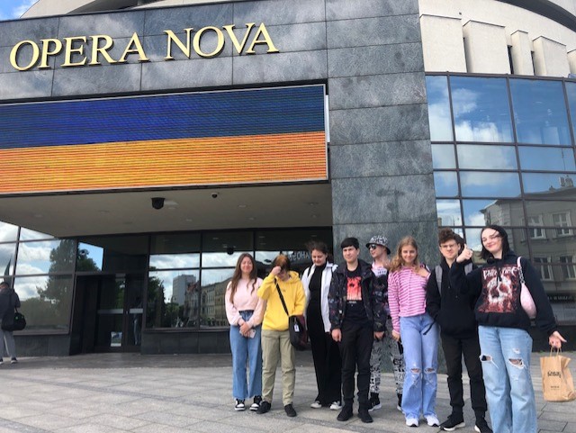 Grupa ukraińskich uczniów naszej szkoły w Bydgoszczy.
