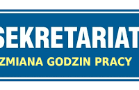 Zmiany godzin pracy sekretariatu w okresie wakacji !!!!