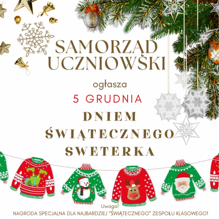 5 grudnia ogłasza Dniem Sweterka Świątecznego.