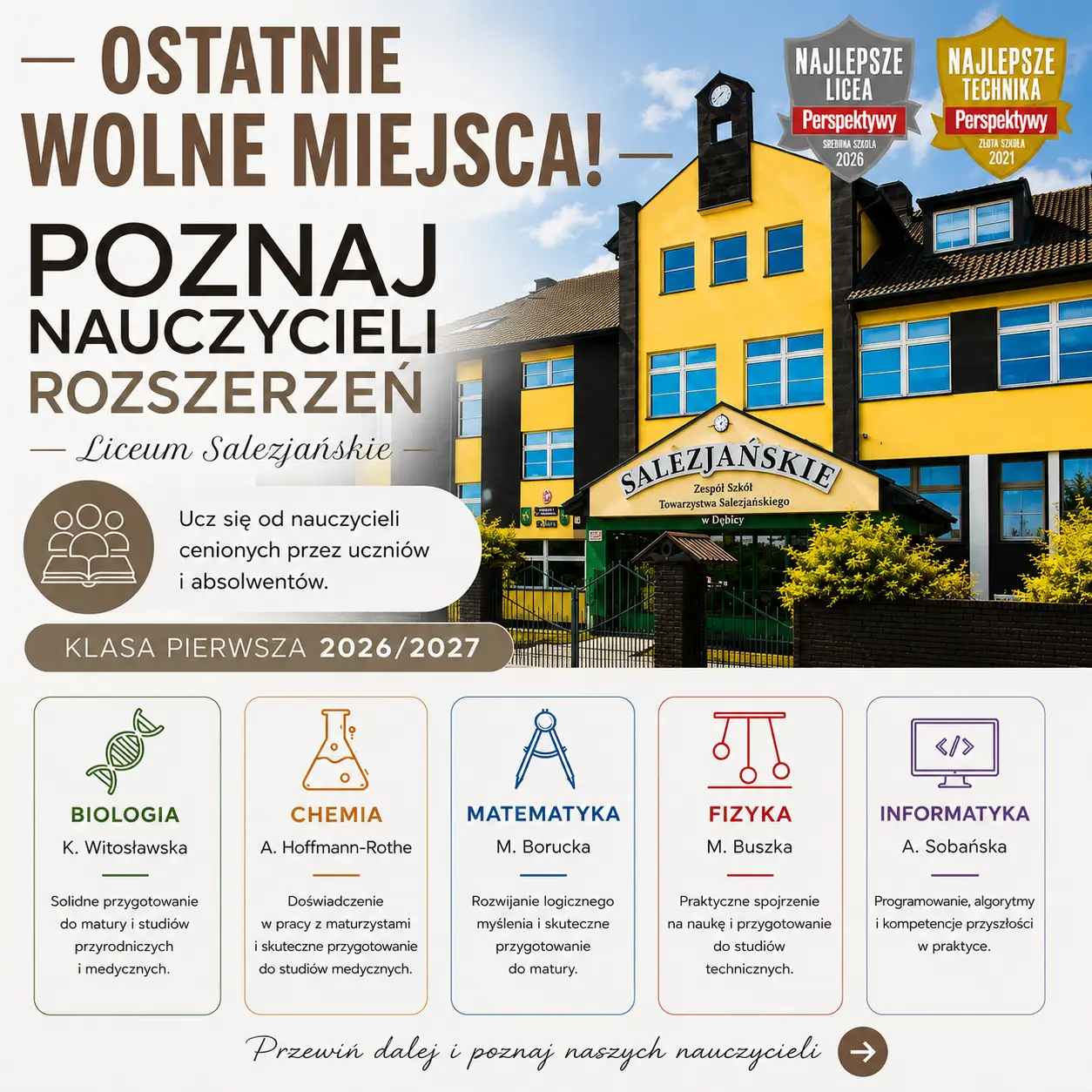 Ostatnie wolne miejsca w klasie pierwszej LOTS 2026/2027.